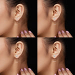 18K Solid Gold Natural Diamond Emerald Cut Solitaire Stud Earrings - View 6 | Riyanika Jewels