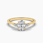 14K 1ct Lab Grown Diamond Oval Cut Three Stone Engagement Ring