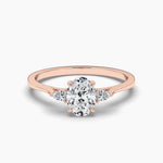18K Solid Gold 1ct Natural Diamond Three Stone Engagement Ring - Detail | Riyanika Jewels