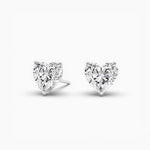 18K Solid Gold Lab Grown Diamond Heart Cut Solitaire Stud Earrings – Perfect Gift for Her - View 7