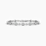 18K Solid Gold Natural Diamond Oval Cut Tennis Bracelet – Delicate Layering Piece for Women - Detail