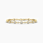 14K Natural Diamond Oval Cut Tennis Bracelet