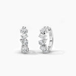 18K Solid Gold Natural Diamond Multi-Shape Huggie Earrings - View 6 | Riyanika Jewels