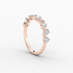 14K Lab Grown Diamond Cluster Half Eternity Band