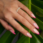 18K Solid Gold Lab Grown Diamond Multi-Shape Half Eternity Band – Unique Cluster Wedding Ring - View 7 | Riyanika Jewels