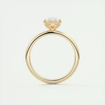 18K Solid Gold 1.50 CT Natural Diamond Marquise Cut Prong Set Engagement Ring - View 7 | Riyanika Jewels
