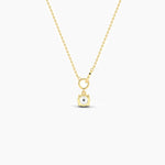 18K Solid Gold Lab Grown Diamond 1.00 Ct Round Solitaire Necklace – Minimalist - Alternate Angle