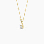 18K Solid Gold Lab Grown Diamond 1.00 Ct Round Solitaire Necklace – Minimalist Interlocking Design - View 8 | Riyanika Jewels