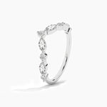 18K Solid Gold Lab Grown Diamond Curved Wedding Band – Matching Stackable Promise Ring for Women - View 8 | Riyanika Jewels