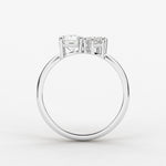 14K 1.5ct Natural Diamond Round Cut Toi et Moi Engagement Ring