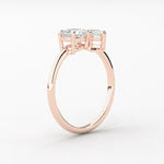 14K 1.5ct Lab Grown Diamond Round Cut Toi et Moi Engagement Ring