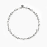 18K Solid Gold Natural Diamond Round Cut Tennis Bracelet – Delicate Stacking Wedding Gift - Alternate Angle | Riyanika Jewels