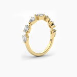 18K Solid Gold Lab Grown Diamond Oval & Pear Cut Wedding Band – Stackable Anniversary Ring for - Detail | Riyanika Jewels