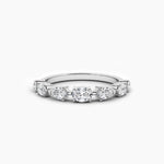 18K Solid Gold Lab Grown Diamond Oval & Pear Cut Wedding Band – Stackable Anniversary - Alternate Angle | Riyanika Jewels