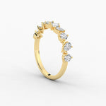 14K Lab Grown Diamond Cluster Half Eternity Band