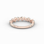 14K Natural Diamond Cluster Half Eternity Band