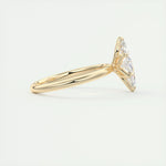 18K Solid Gold 1.50 CT Natural Diamond Marquise Cut Prong Set Engagement Ring - Alternate Angle | Riyanika Jewels