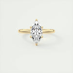 14K 1.5ct Natural Diamond Marquise Cut Solitaire Engagement Ring
