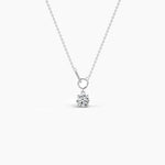 18K Solid Gold Lab Grown Diamond 1.00 Ct Round Solitaire Necklace – Minimalist Interlocking Design - View 6 | Riyanika Jewels