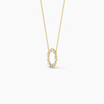 18K Solid Gold Lab Grown Diamond Multi-Shape Cluster Necklace – Open Circle Bridal Pendant for - Close Up | Riyanika Jewels
