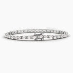 18K Solid Gold Lab Grown Diamond Emerald Cut Tennis Bracelet – Elegant Bridal Jewelry for Women - View 9 | Riyanika Jewels