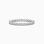 18K Solid Gold Natural Diamond Floating Eternity Band – Sparkling Single Prong Wedding Ring - Detail | Riyanika Jewels