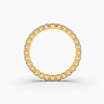 18K Solid Gold Natural Diamond Floating Eternity Band – Sparkling Single Prong Wedding - Alternate Angle | Riyanika Jewels