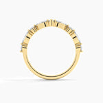 14K Solid Gold Natural Diamond Curved Wedding Band – Matching Stackable Promise Ring for Women