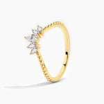 18k Solid Gold Five Stone Stackable Band for Anniversary - View 6 | Riyanika Jewels