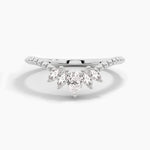 14K Solid Gold Five Stone Stackable Band for Anniversary