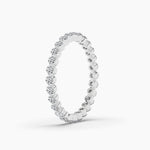 18K Solid Gold Natural Diamond Floating Eternity Band – Sparkling Single Prong Wedding Ring - View 8 | Riyanika Jewels