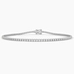 18K Solid Gold Lab Grown Diamond Tennis Bracelet – 2.00mm Dainty & Stackable for Women - Close Up