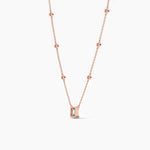18K Solid Gold Lab Grown Emerald Cut Diamond Necklace - Detail | Riyanika Jewels