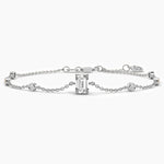 14K Natural Diamond Emerald Cut Bracelet