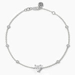 14K Solid Gold Lab Grown Diamond Station Bracelet | Heart Cut Lab Grown Diamond