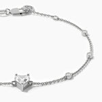 18k Solid Gold Lab Grown Diamond Station Bracelet | Heart Cut Lab Grown Diamond - Close Up