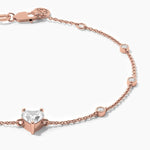 14K Solid Gold Lab Grown Diamond Station Bracelet | Heart Cut Lab Grown Diamond