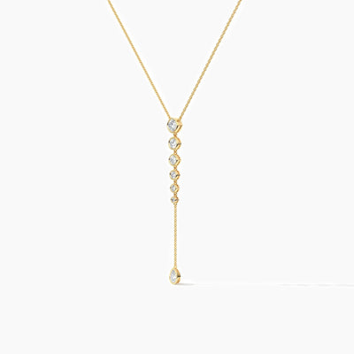 14K Lab Grown Diamond Round Cut Lariat Necklace