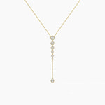 14K Lab Grown Diamond Round Cut Lariat Necklace