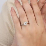 18K Solid Gold 0.50 CT Lab Grown Diamond Round Cut Bypass Tension Set Engagement Ring - Detail