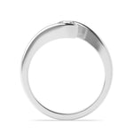18K Solid Gold 0.50 CT Lab Grown Diamond Round Cut Bypass Tension Set Engagement Ring - Close Up