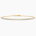 18K Solid Gold Natural Diamond Tennis Bracelet – Dainty & Stackable
