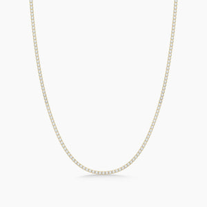 18k Solid Gold Flexible Natural Diamond Tennis Necklace | Choker Necklace