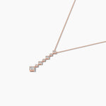 18k Solid Gold Classic Natural Diamond Lariat Necklace - View 6 | Riyanika Jewels