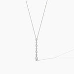 18k Solid Gold Classic Natural Diamond Lariat Necklace - Side View | Riyanika Jewels