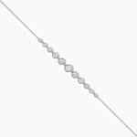 14K Solid Gold Lab Grown Diamond Bracelet | 9 Graduated Diamonds Bezel Set - View 6