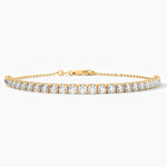 18k Solid Gold 3.00mm Natural Diamond Tennis Bracelet