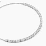 18k Solid Gold 2.50mm Lab Grown Diamond Tennis Bracelet - Side View | Riyanika Jewels