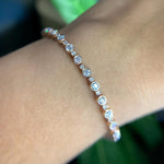 18K Solid Gold Lab Grown Diamond Round Cut Tennis Bracelet - Side View | Riyanika Jewels
