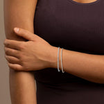 18K Solid Gold Natural Diamond 2.00mm Tennis Bracelet | 4 Prong Wedding Gift for Women - Close Up